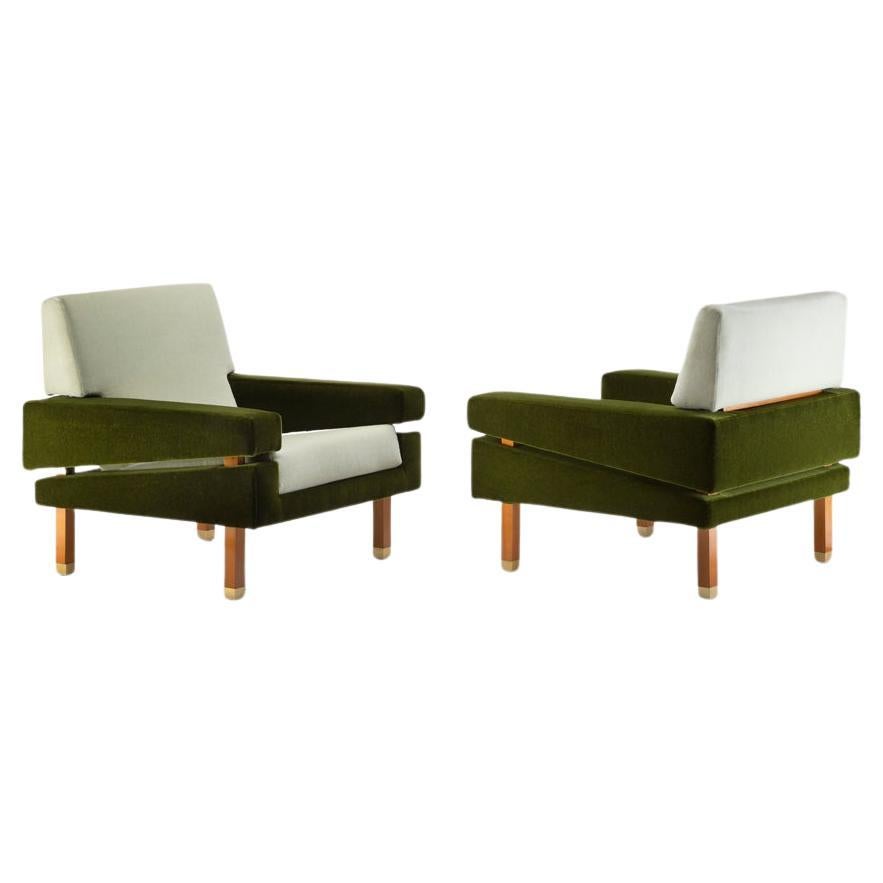 Pair of decorator armchairs