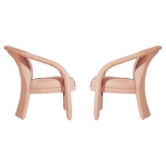 Pareja de Sillones Lounge Postmodernos Decorativos de mediados de siglo en rosa rubor