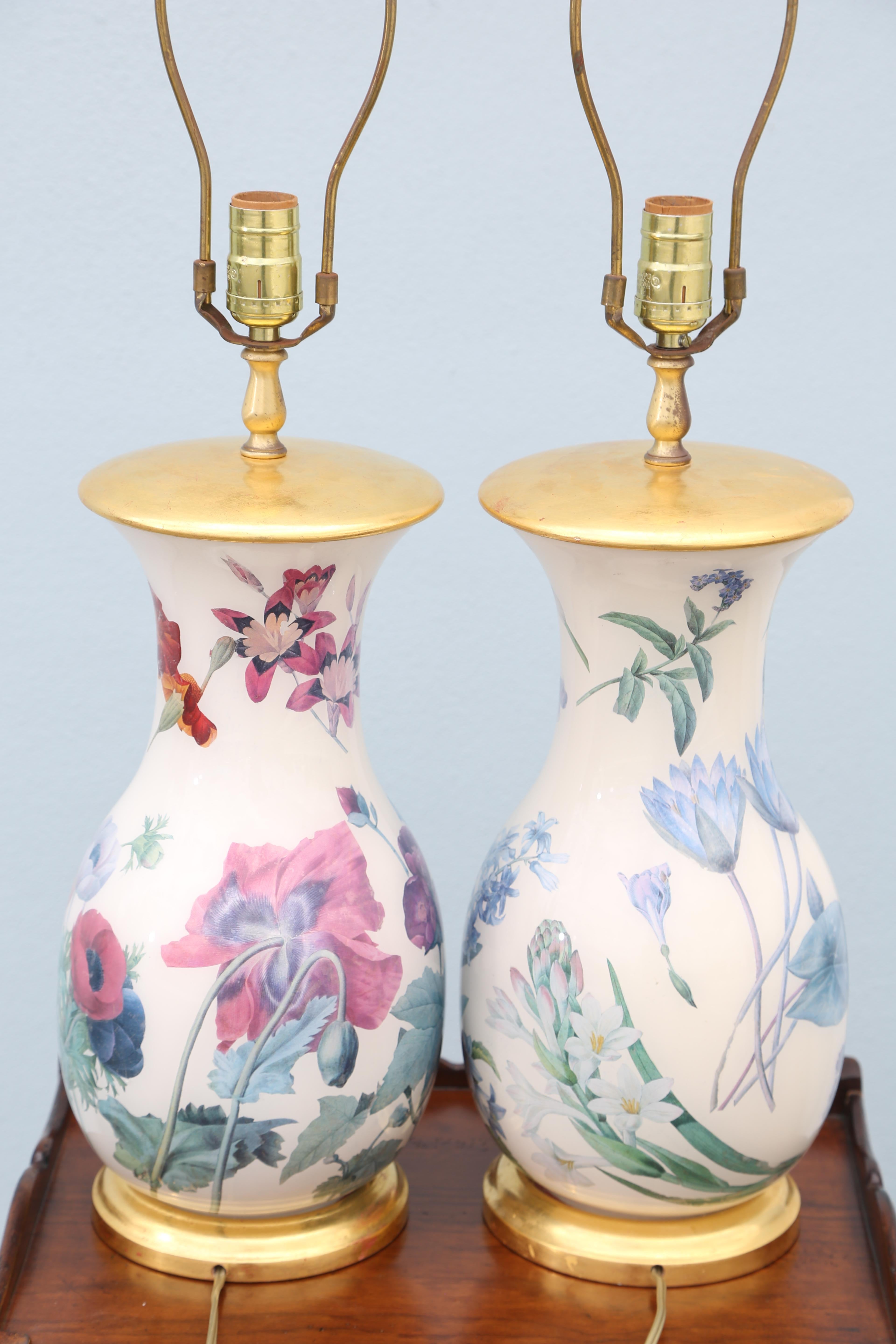 Pair of Decoupage Lamps by Vaughan 1