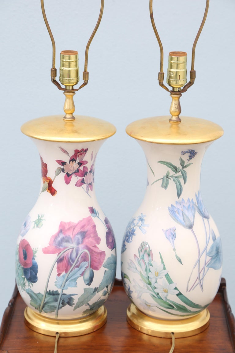 Pair of Decoupage Lamps by Vaughan at 1stDibs