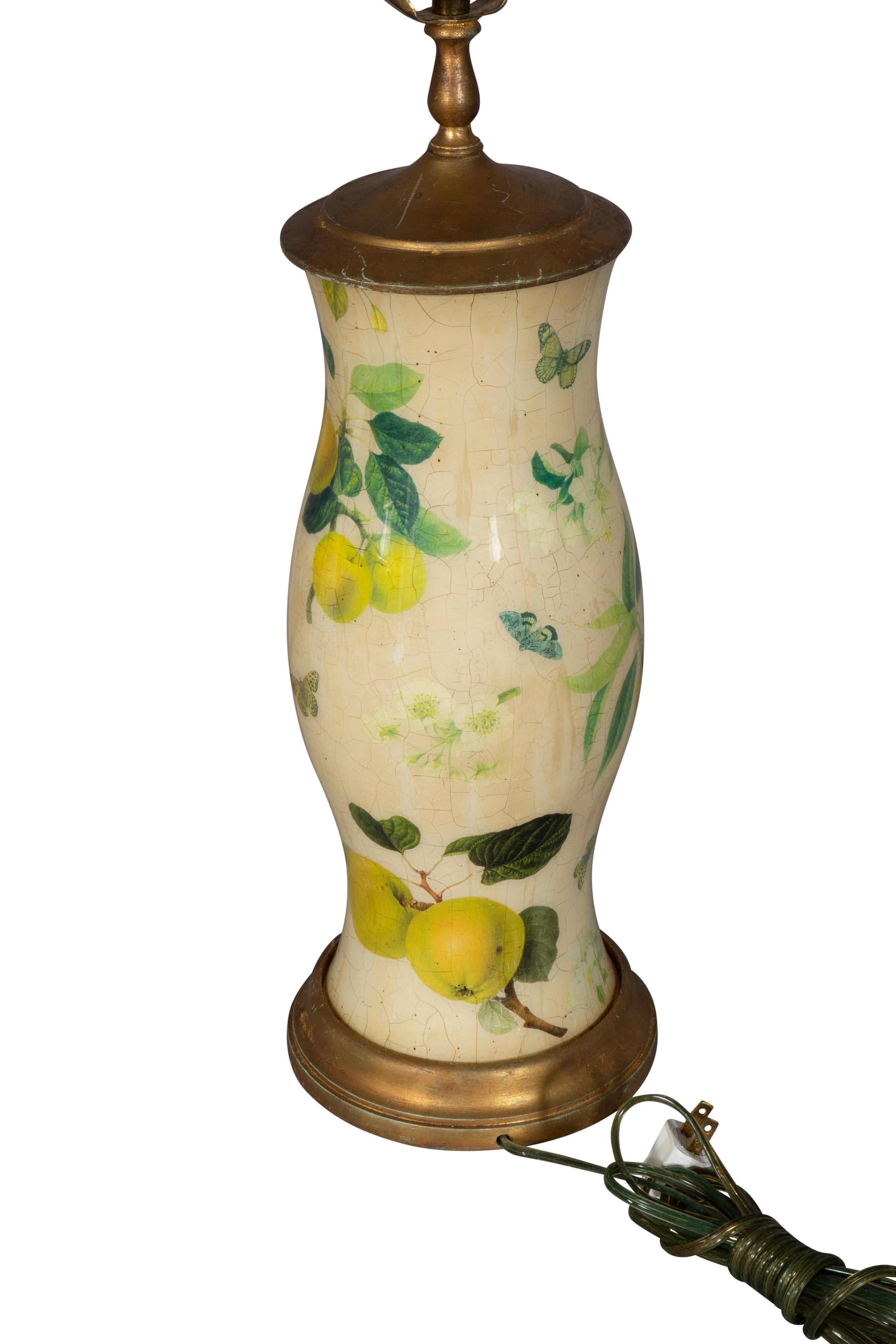 Mid-20th Century Pair of Decoupage Table Lamps