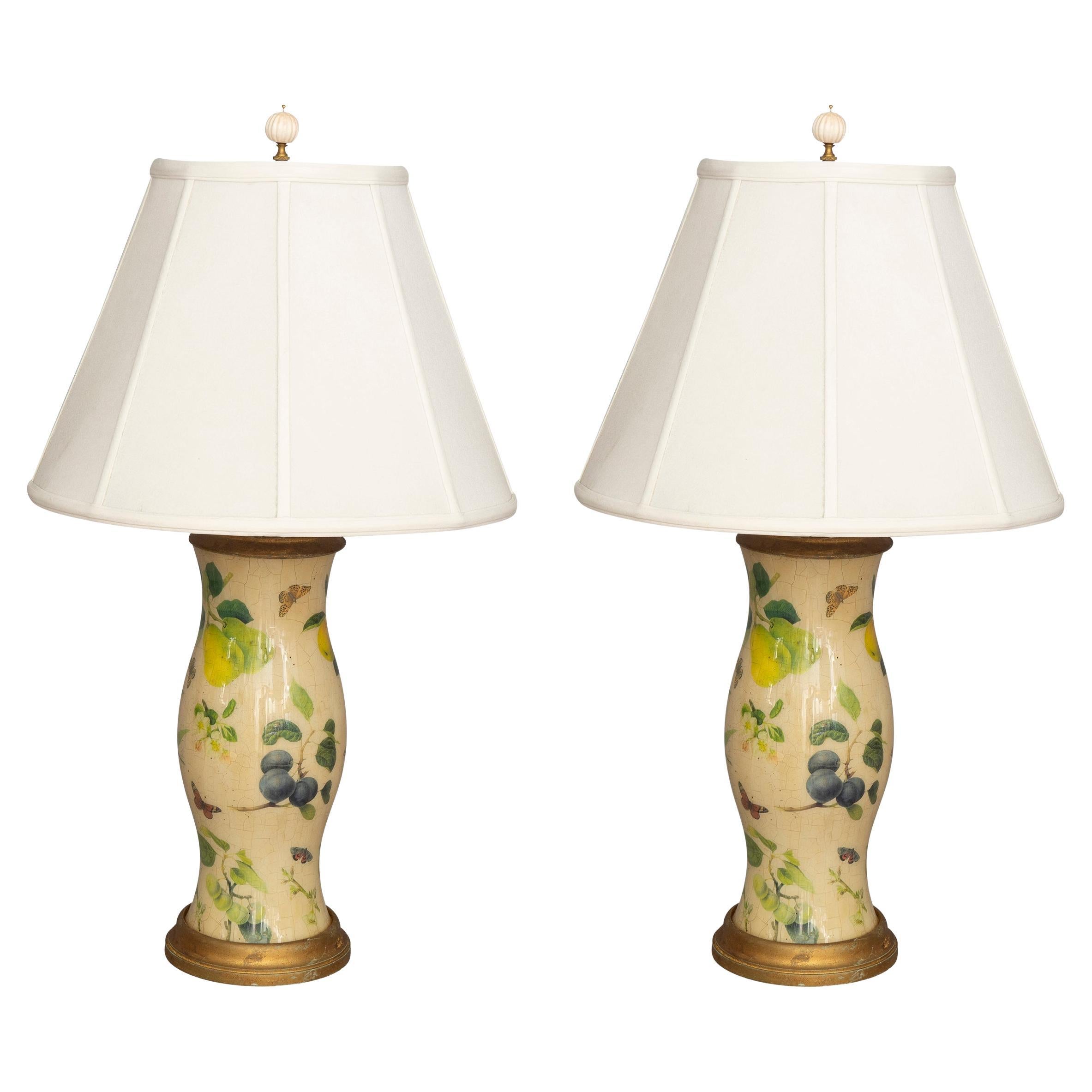 Pair of Decoupage Table Lamps