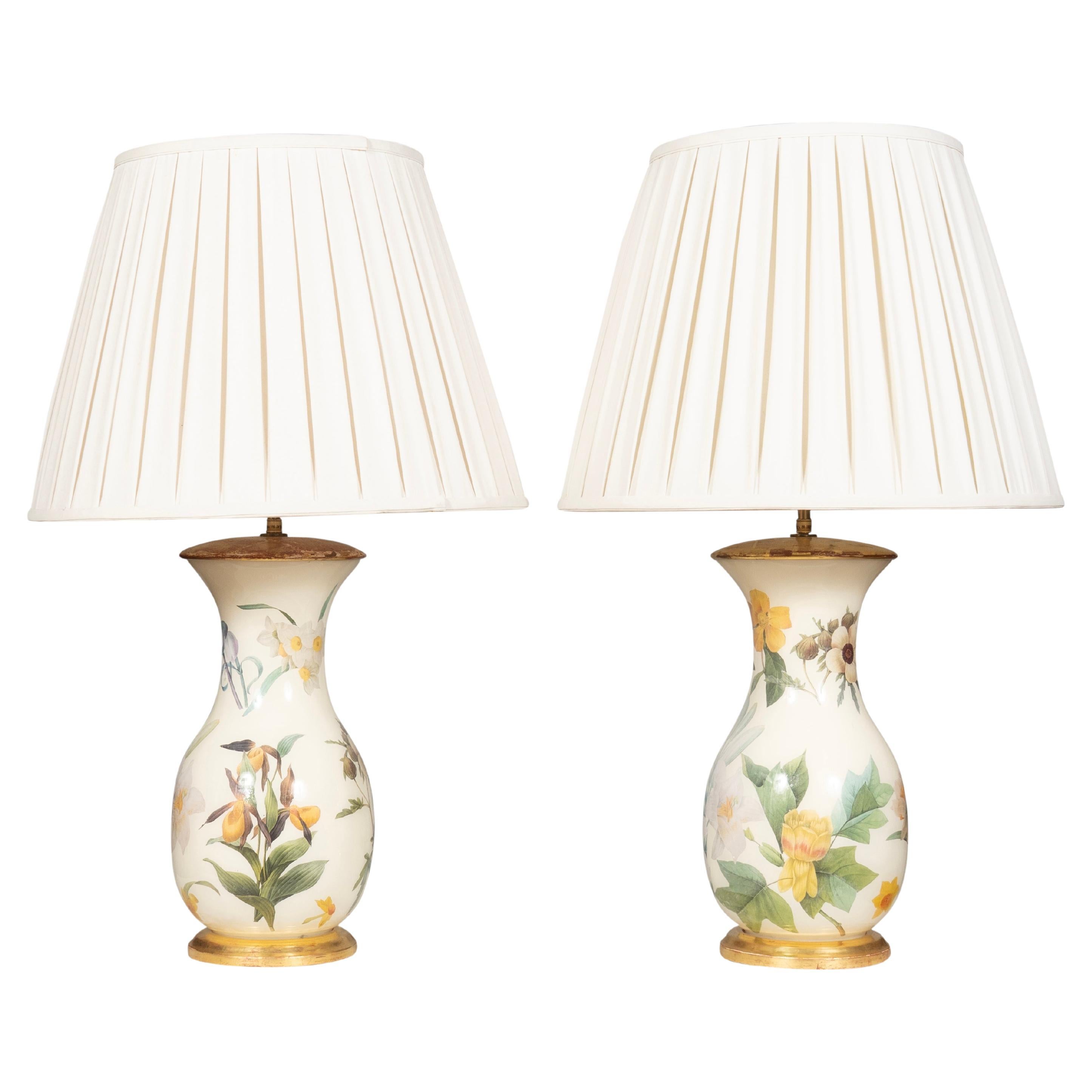 Pair Of Decoupage Table Lamps