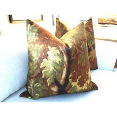 Pair of Dedar Schwarzwald in Automne Double-Sided 22" Down Filled Pillows