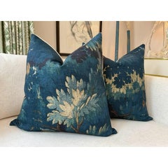 Pair of Dedar Schwarzwald in Bleu Nuit 22" Down-Filled Pillows