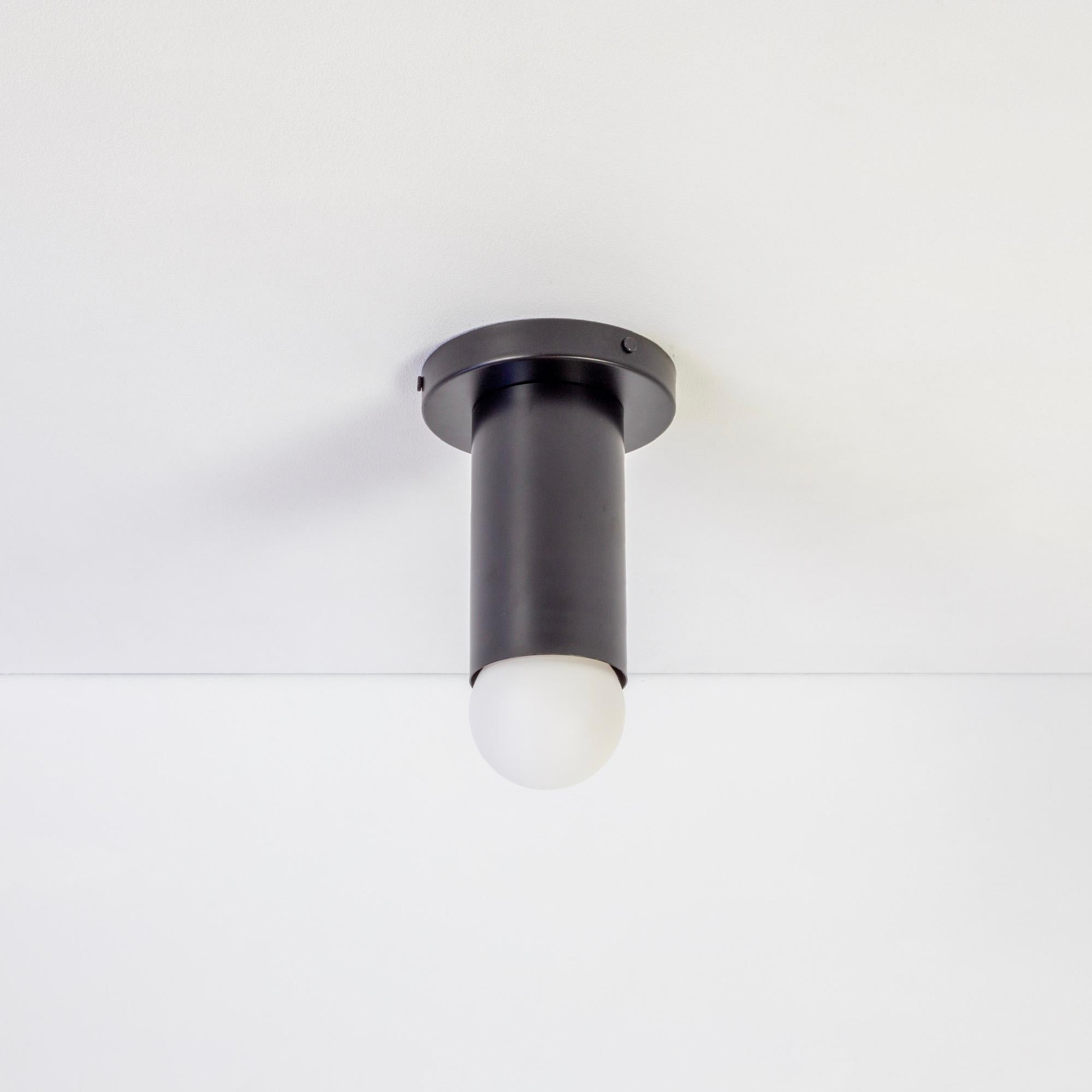 Contemporary Pair of Deep Flush Mounts by Research.Lighting, Black, In Stock For Sale