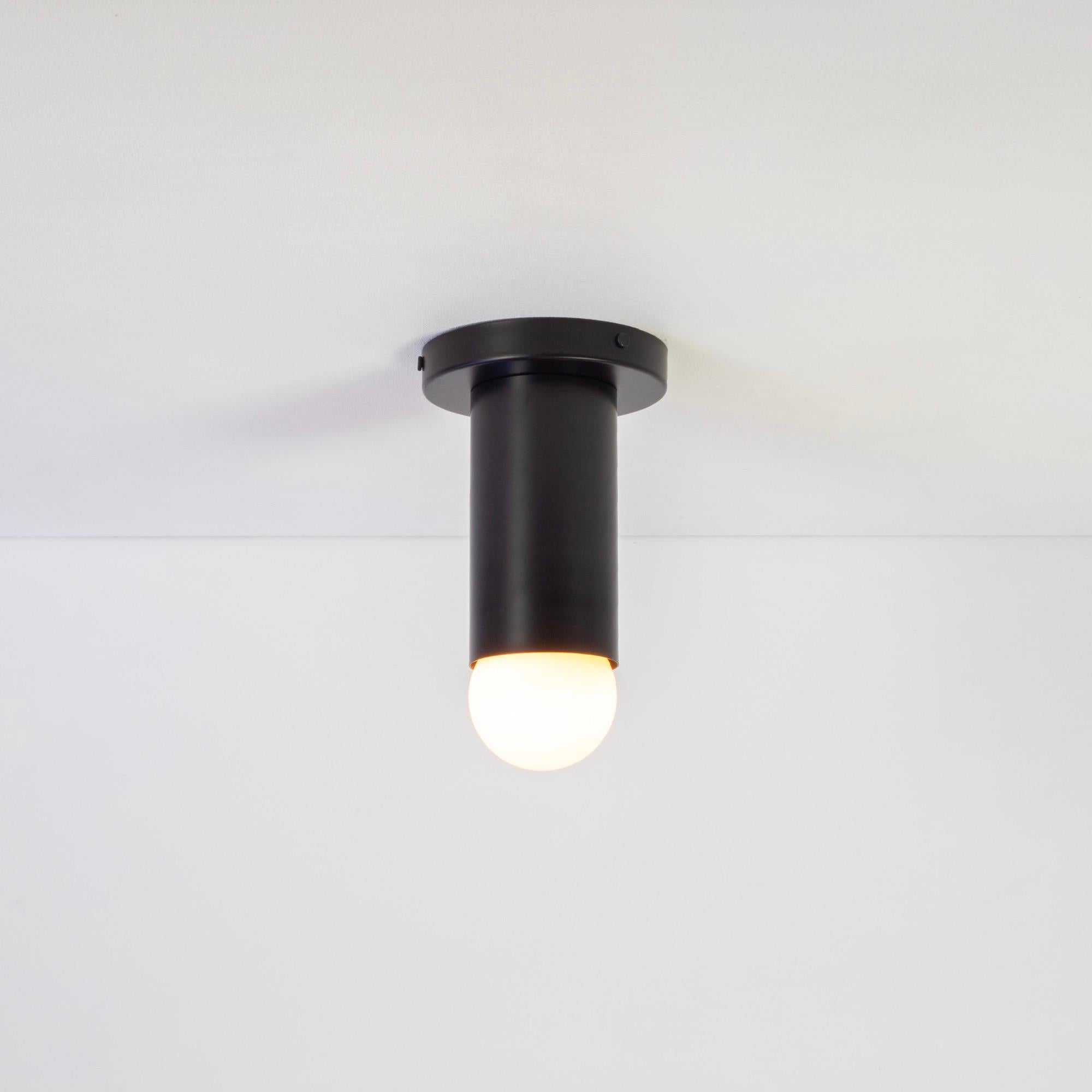 Modern Pair of Deep Flush Mounts by Research.Lighting, Black, Made to Order For Sale