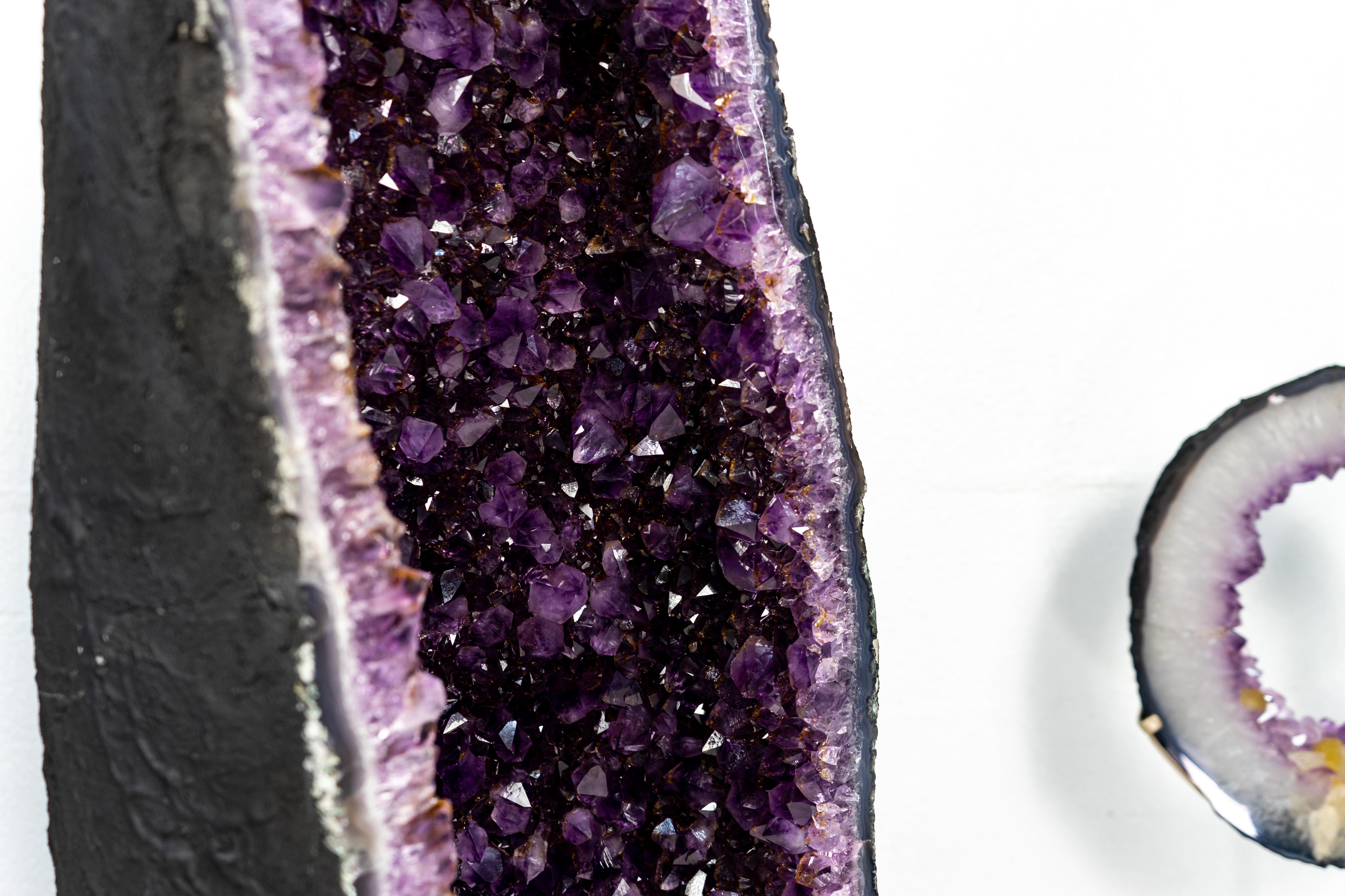 Pair of Deep Purple X-Tall and Archway Amethyst Cathedrals For Sale 2