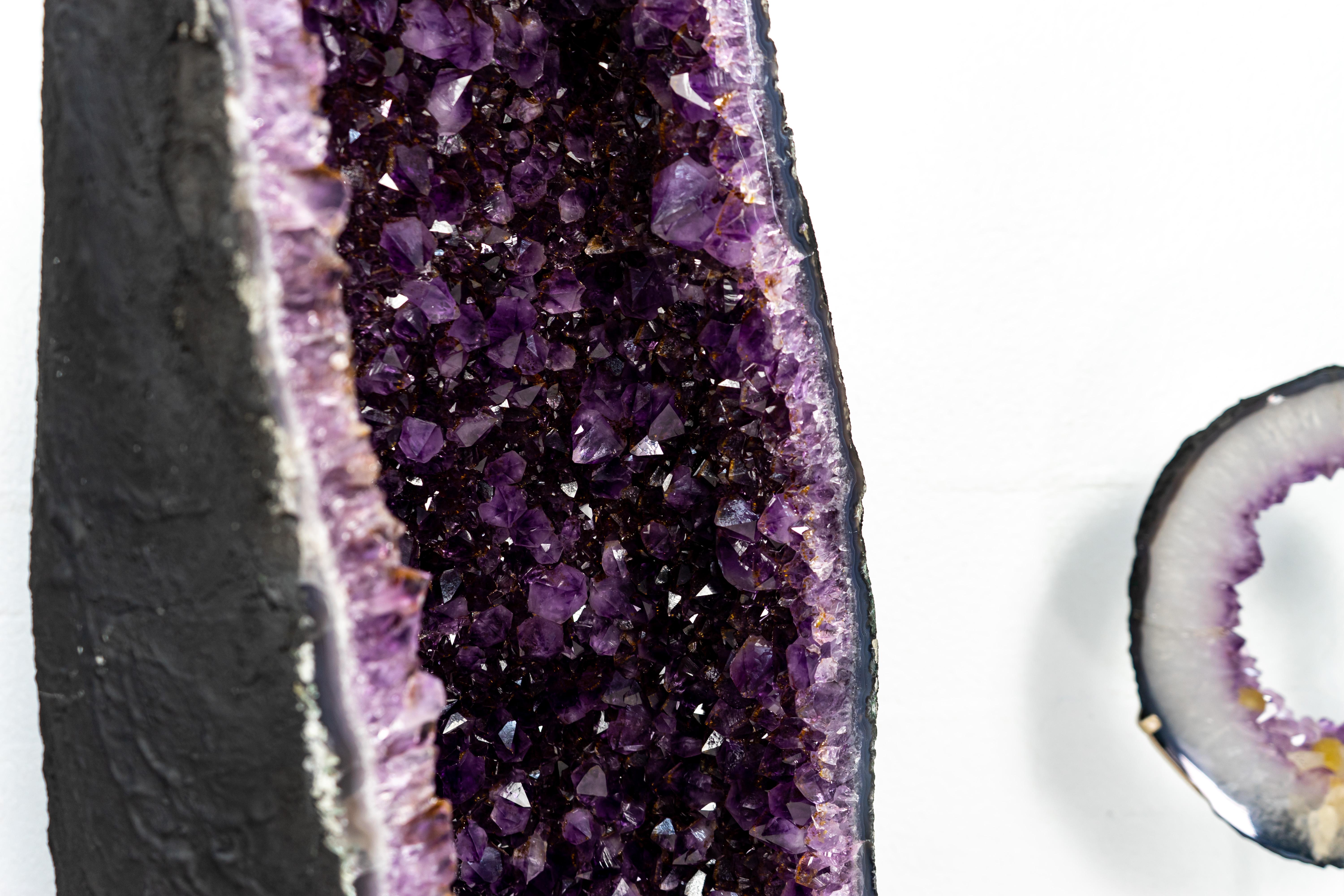 Pair of Deep Purple X-Tall and Archway Amethyst Cathedrals 3