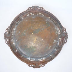 Pair of Deep Relief Figural Metal Wall Plaques, Late 19th Century