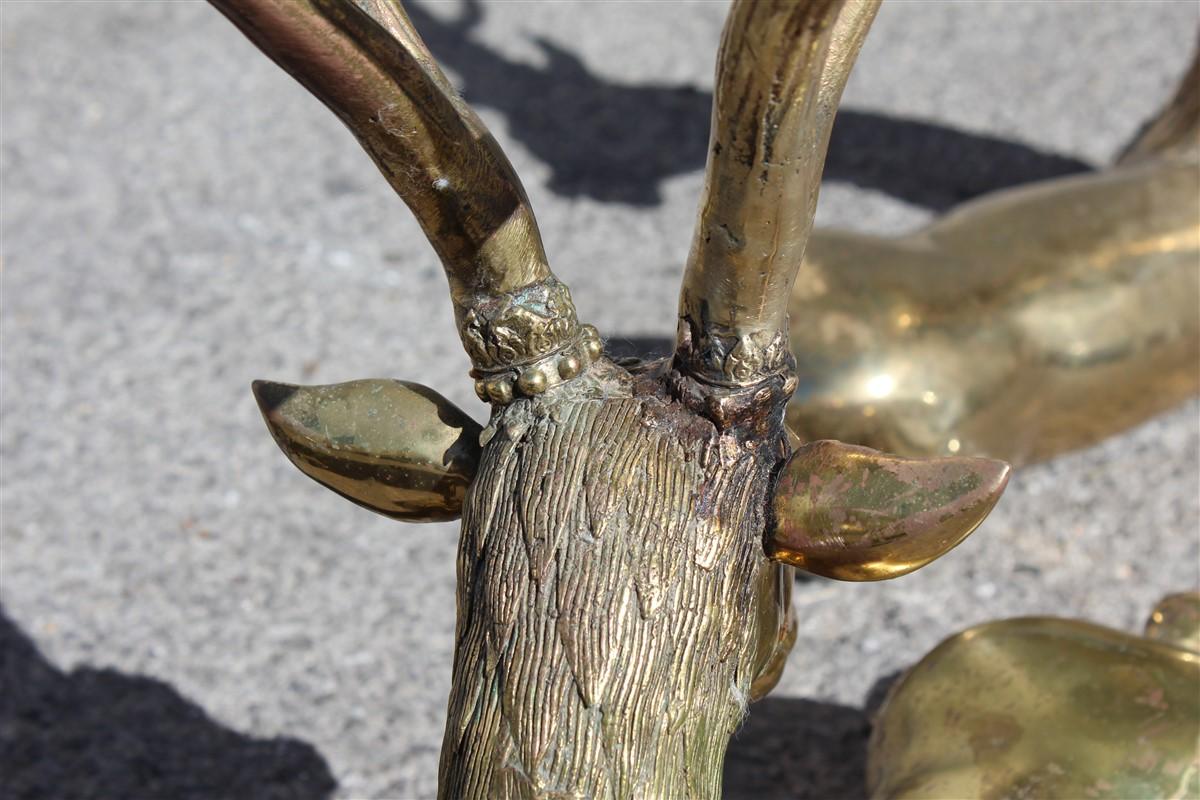 Pair of Deer Sculptures in Solid Midcentury Italian Design Brass Gold 5