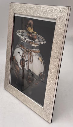 Paire de cadres photo Del Conte en argent sterling avec dos en bois