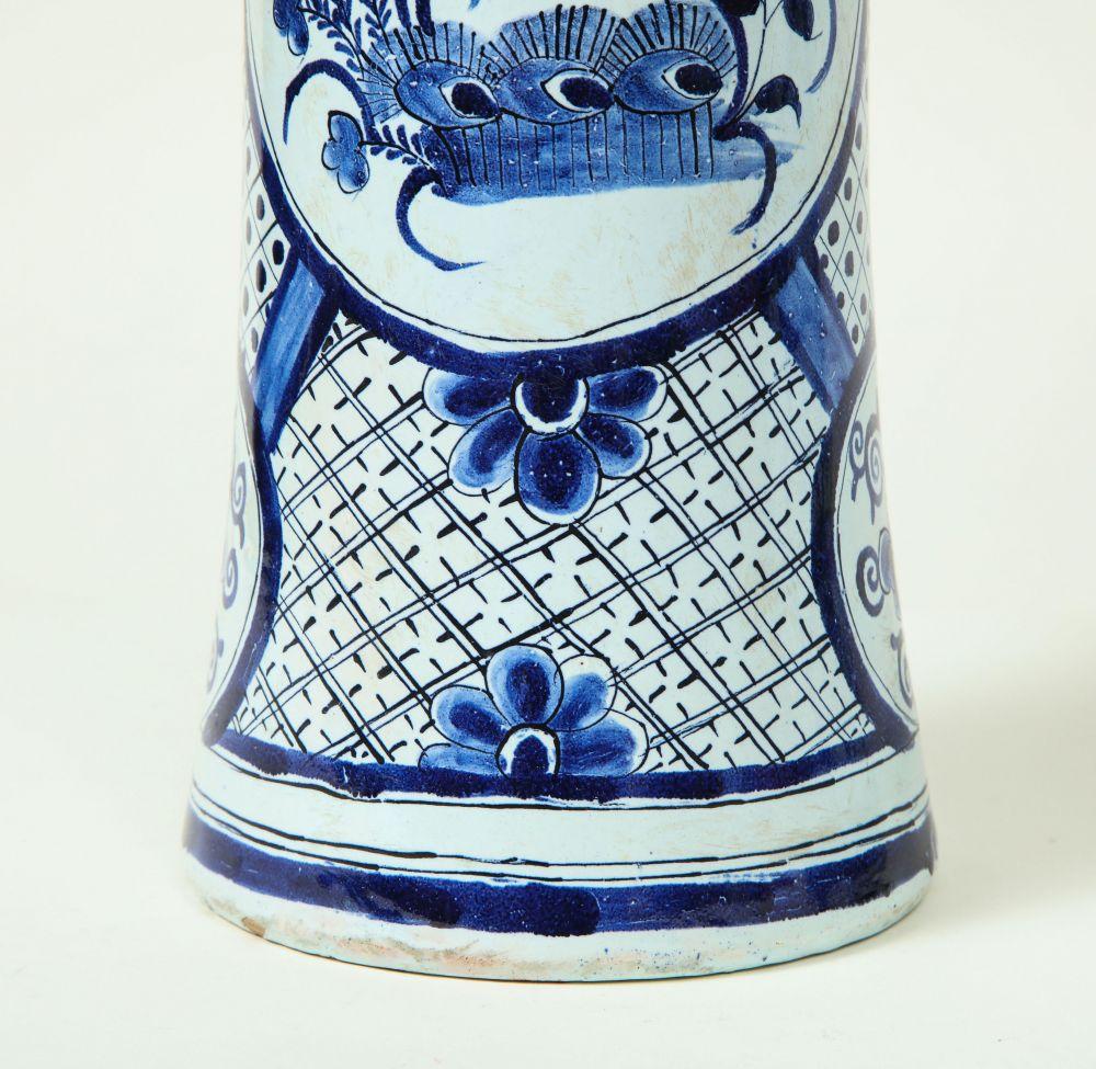 18th Century Pair of Delft Beaker Vases by the De Paauw Factory For Sale