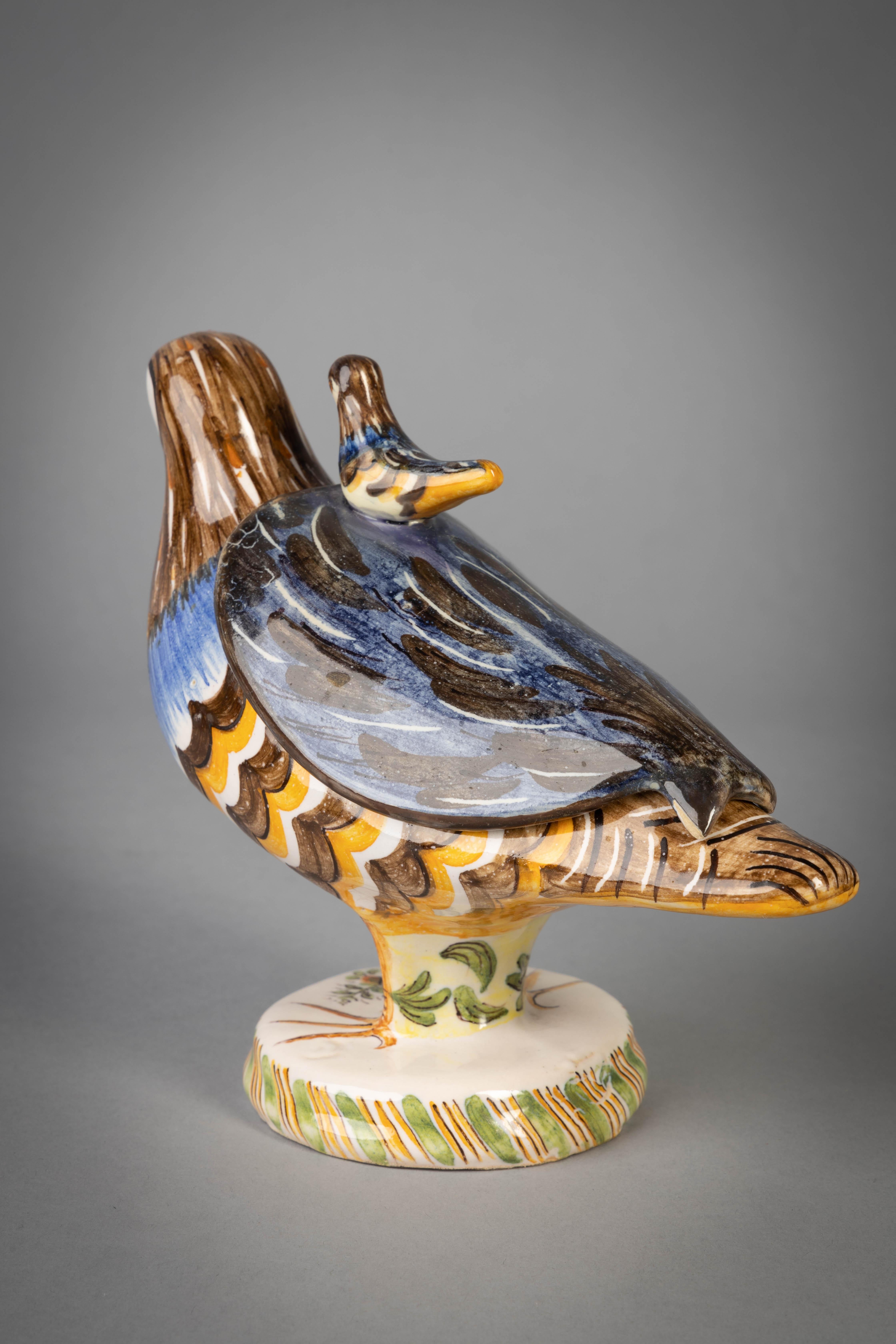 Mid-19th Century Pair of Delft Bird Boxes, circa 1860 For Sale
