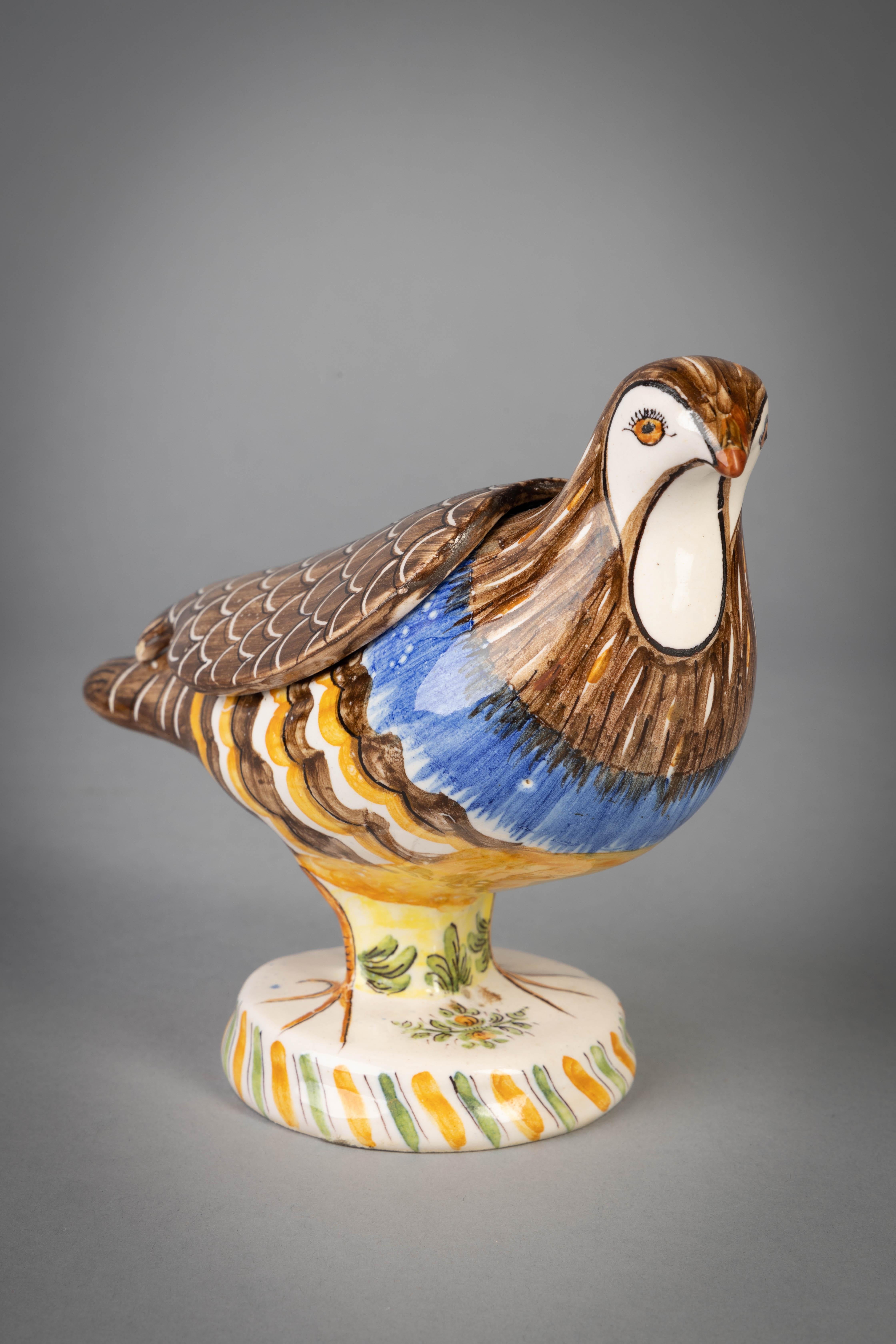 Faïence de Delft Paire de boîtes à oiseaux de Delft:: vers 1860 en vente