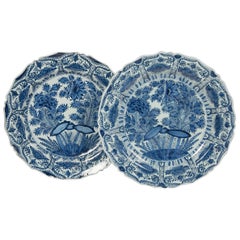 Pair of Delft Blue and White Chargers circa 1770 by De Porceleyn Bijl "The Axe"