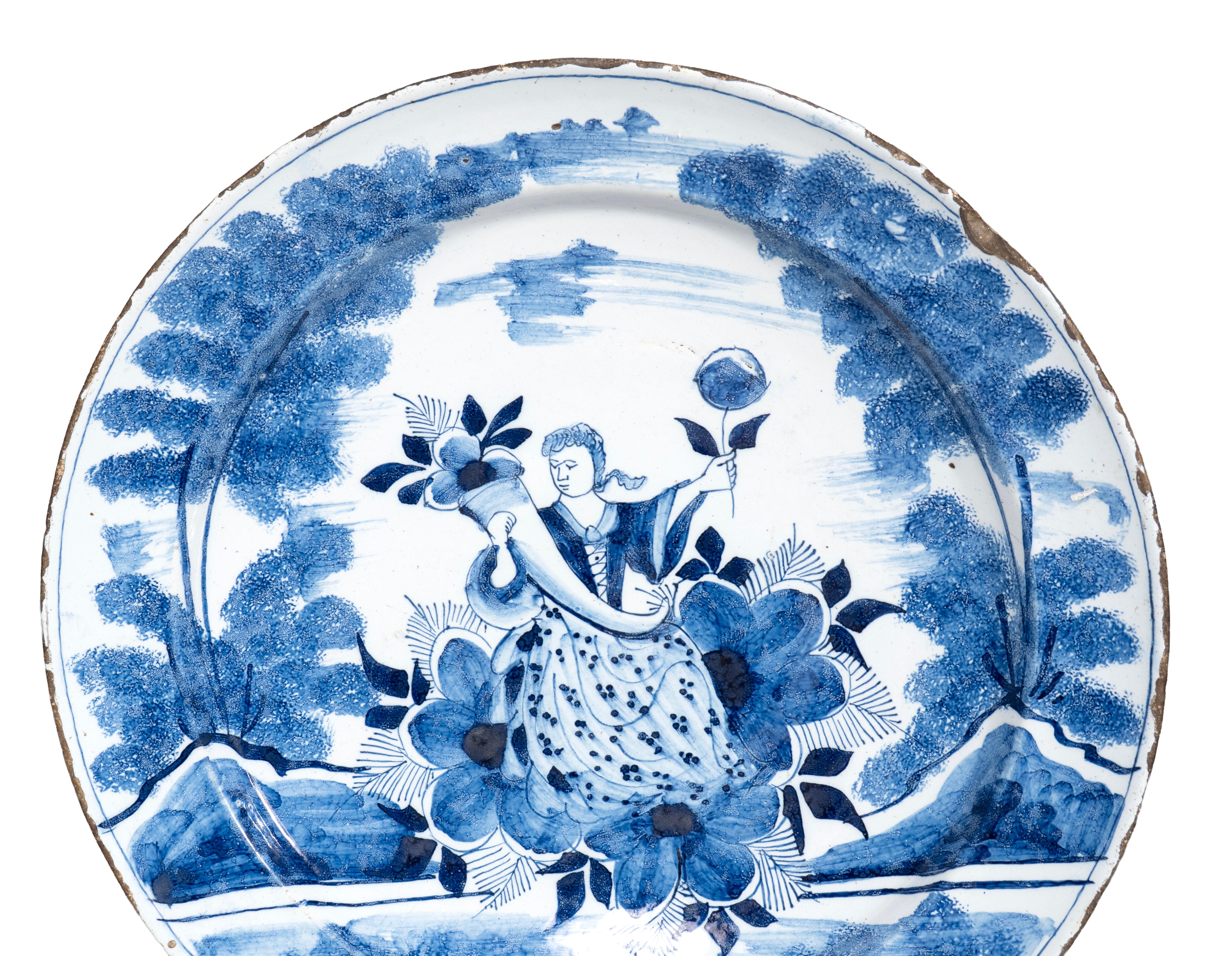 Paar Delft Blau und Weiß Chargers (Delfter Blau) im Angebot