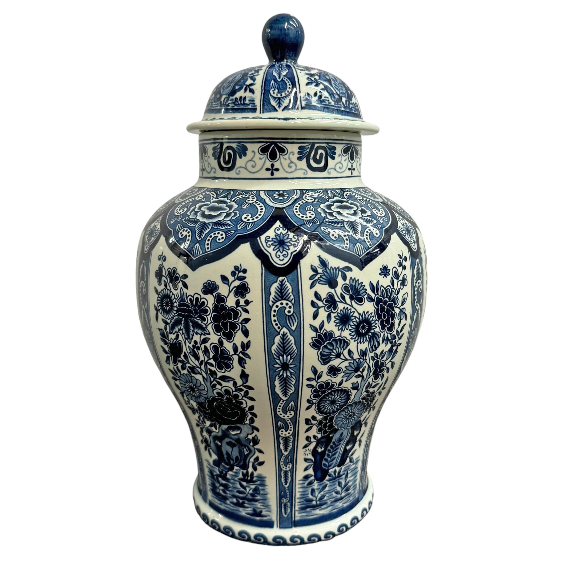 Dutch Pair of Delft Blue and White Ginger Jars