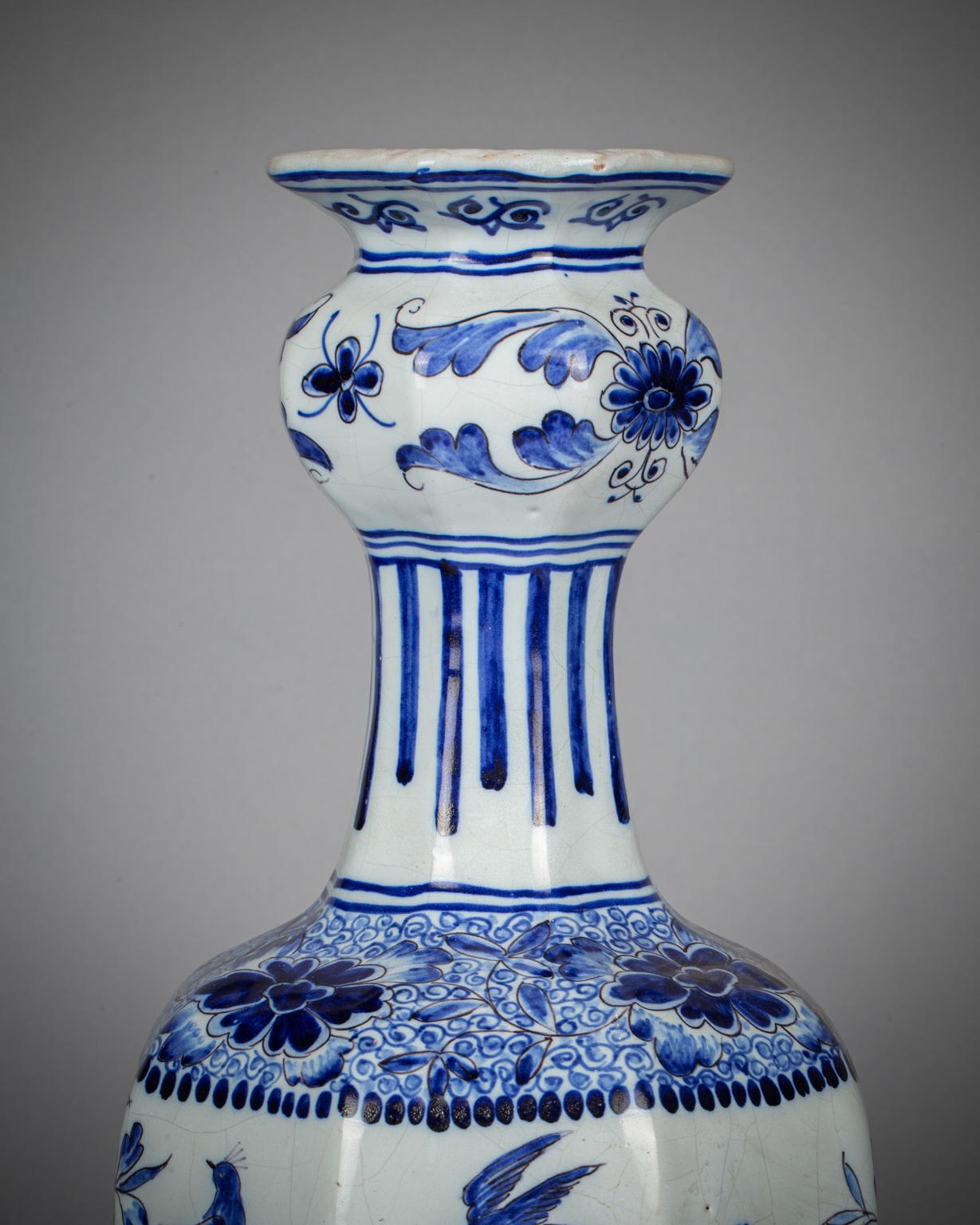 With vivid cobalt decoration in Chinoiserie style.