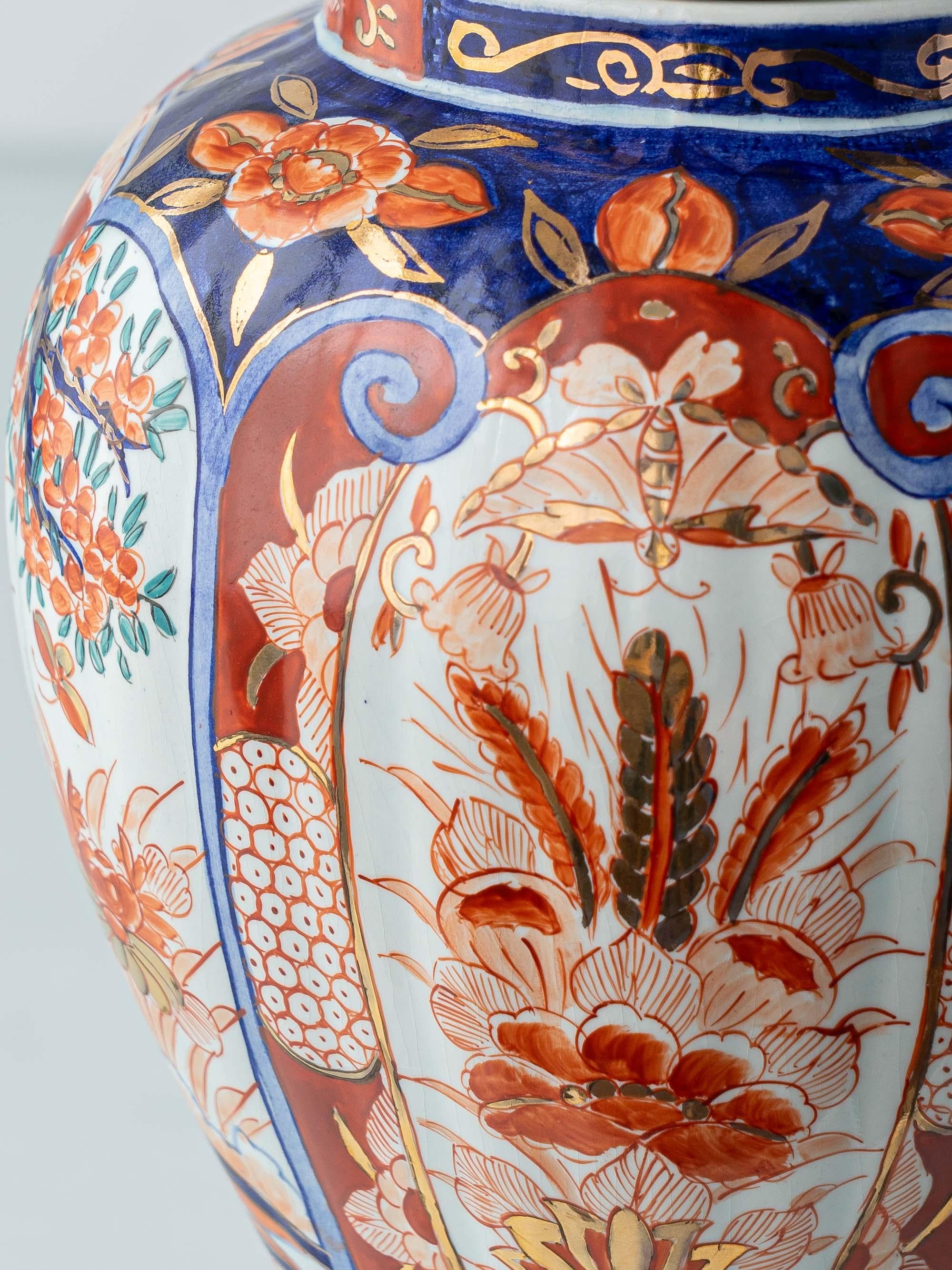 Paire de lampes de table Delft Imari de Jaap Heinen avec abat-jour en impression de blocs japonais en vente 8