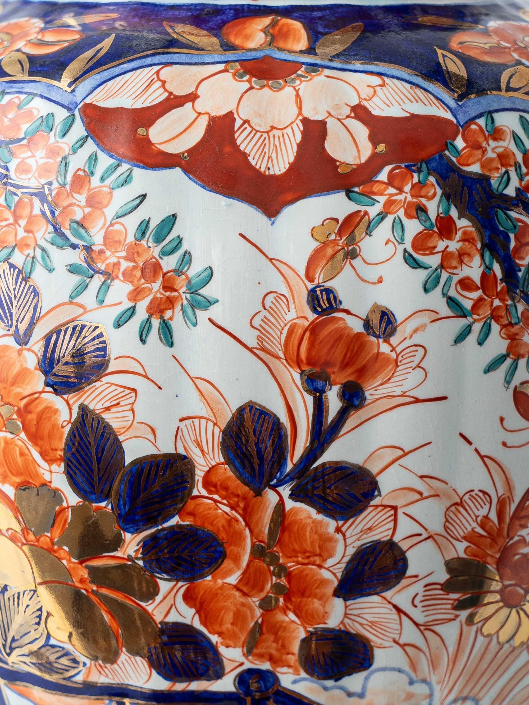 Paire de lampes de table Delft Imari de Jaap Heinen avec abat-jour en impression de blocs japonais en vente 9