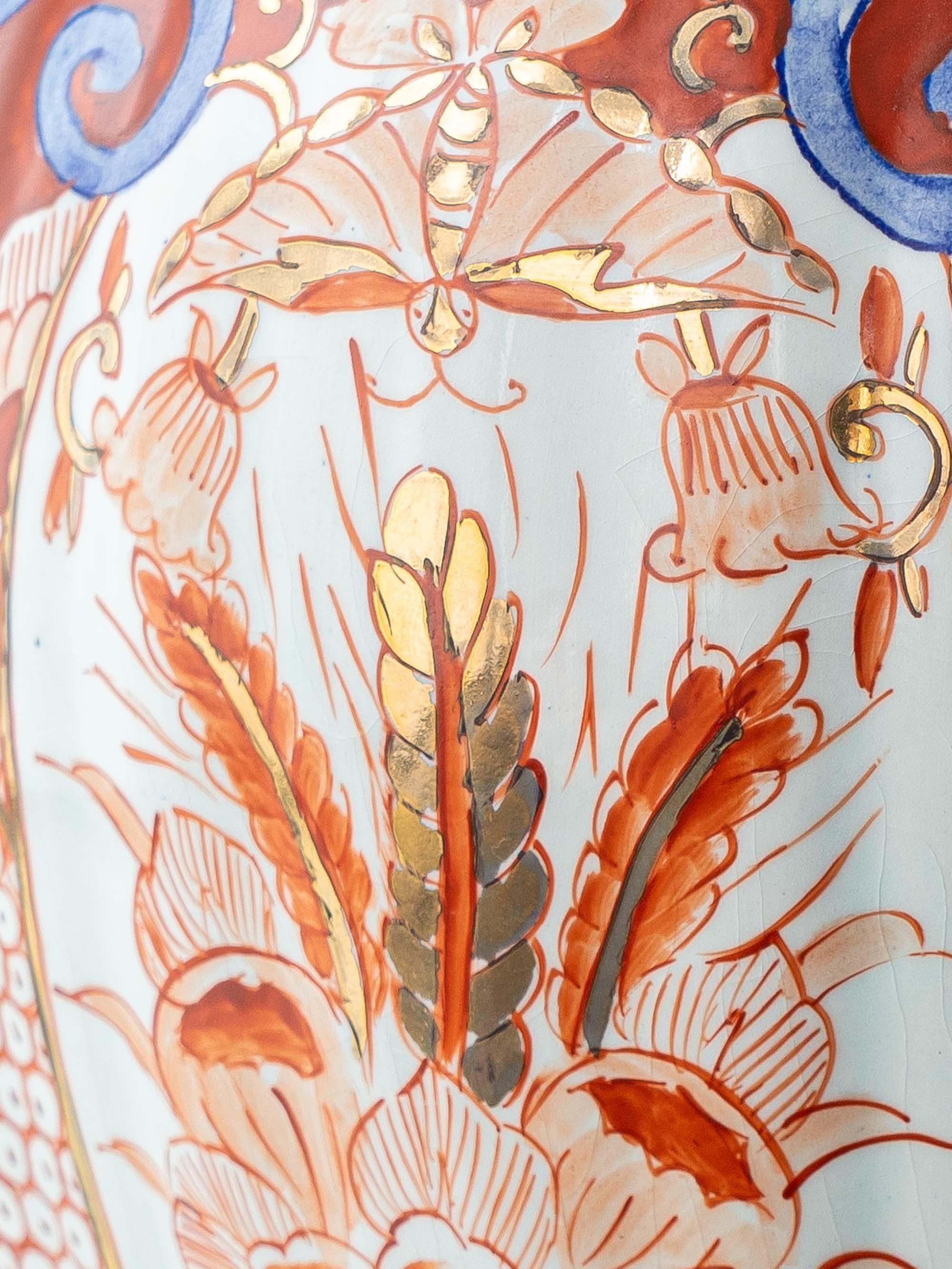 Paire de lampes de table Delft Imari de Jaap Heinen avec abat-jour en impression de blocs japonais en vente 10