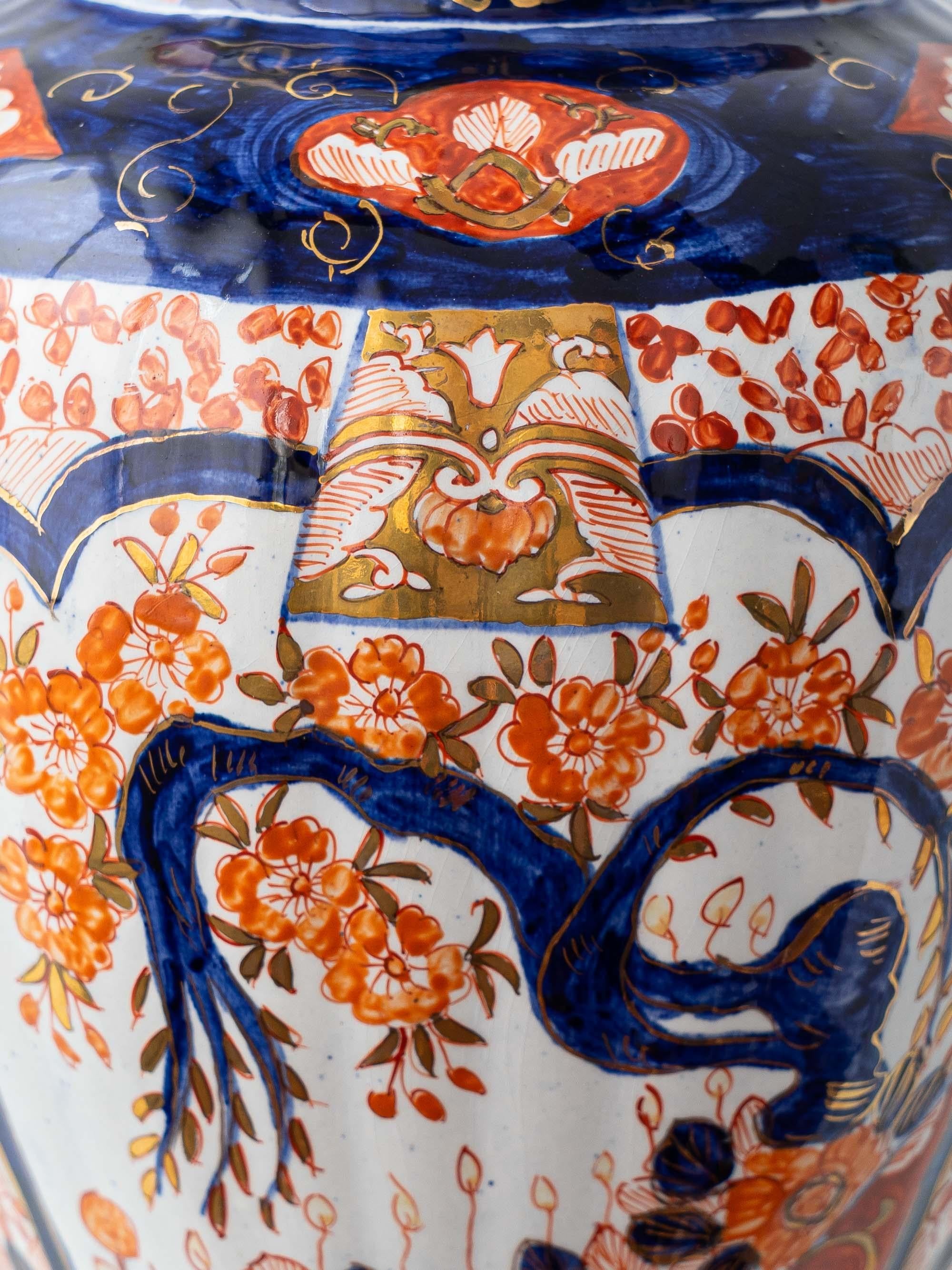 Paire de lampes de table Delft Imari de Jaap Heinen avec abat-jour en impression de blocs japonais en vente 11