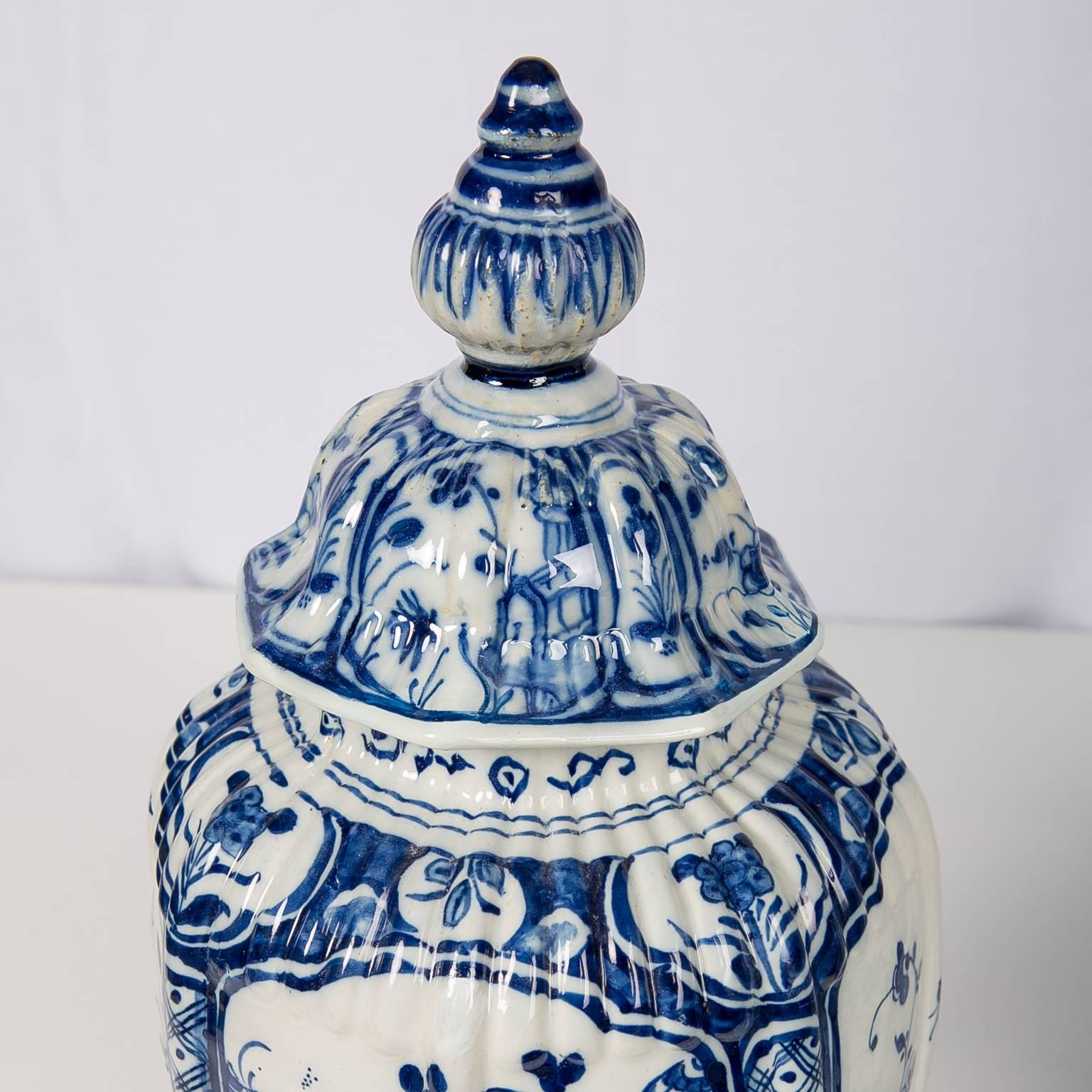 Pair of Delft Jars Blue and White, 18th Century 4