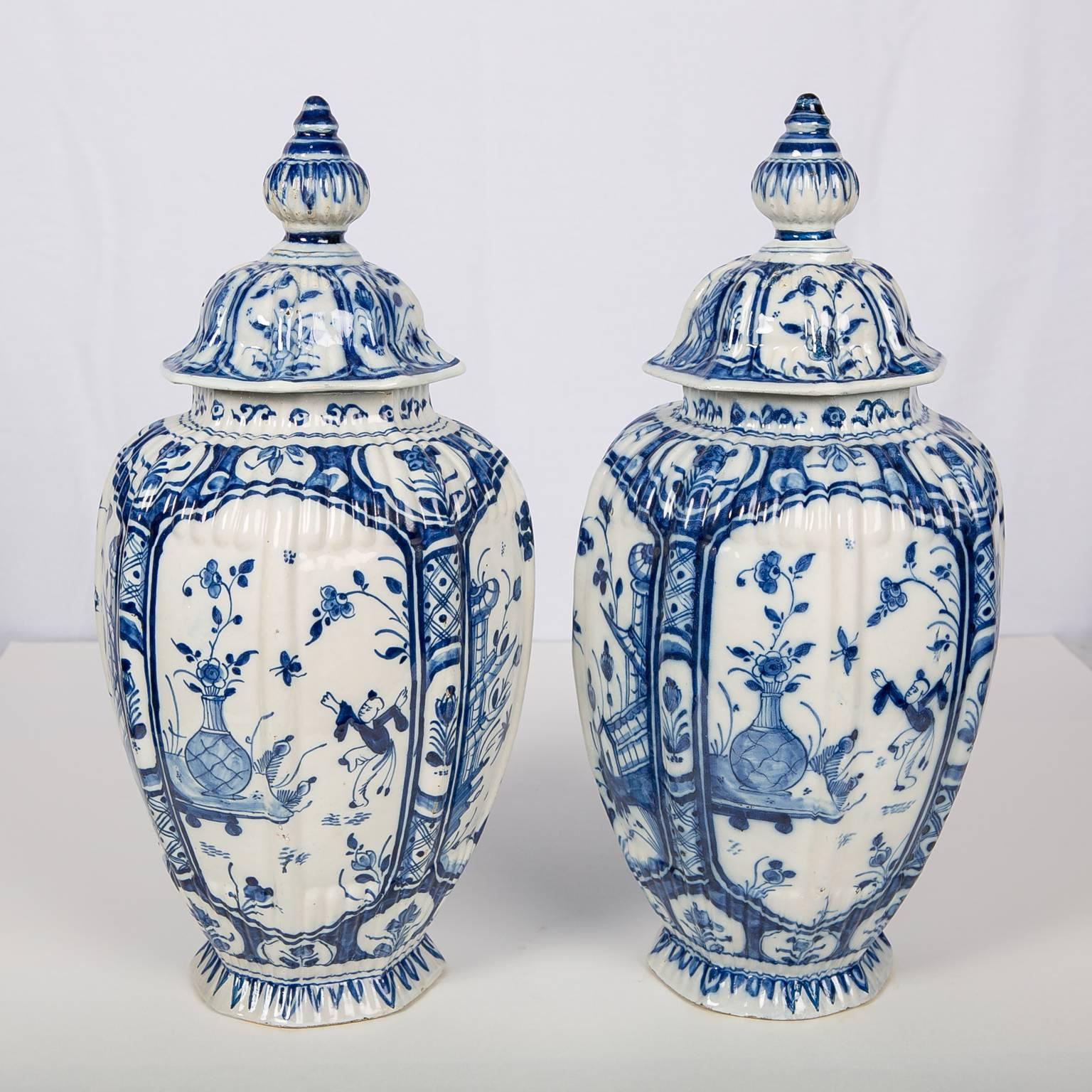Pair of Delft Jars Blue and White, 18th Century 6