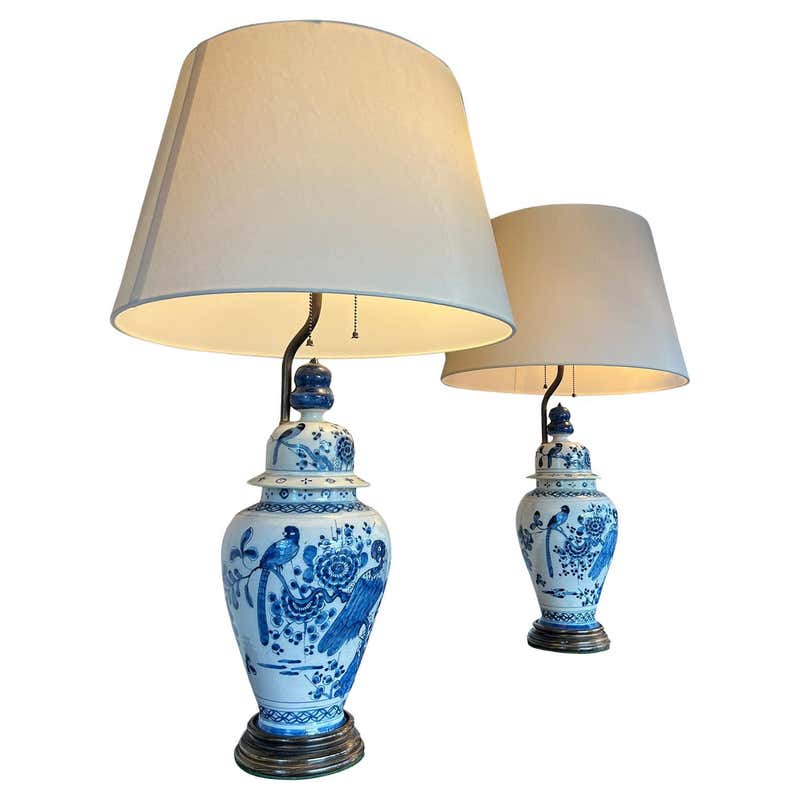 Pair of Chinoiserie Glazed Ginger Jar Table Lamps at 1stDibs