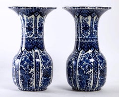 Pair of Delft Royal Sphinx Vase