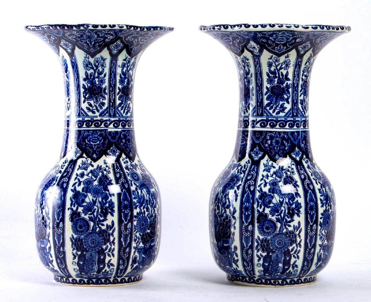 19th Century Pair of Delft Royal Sphinx Vase