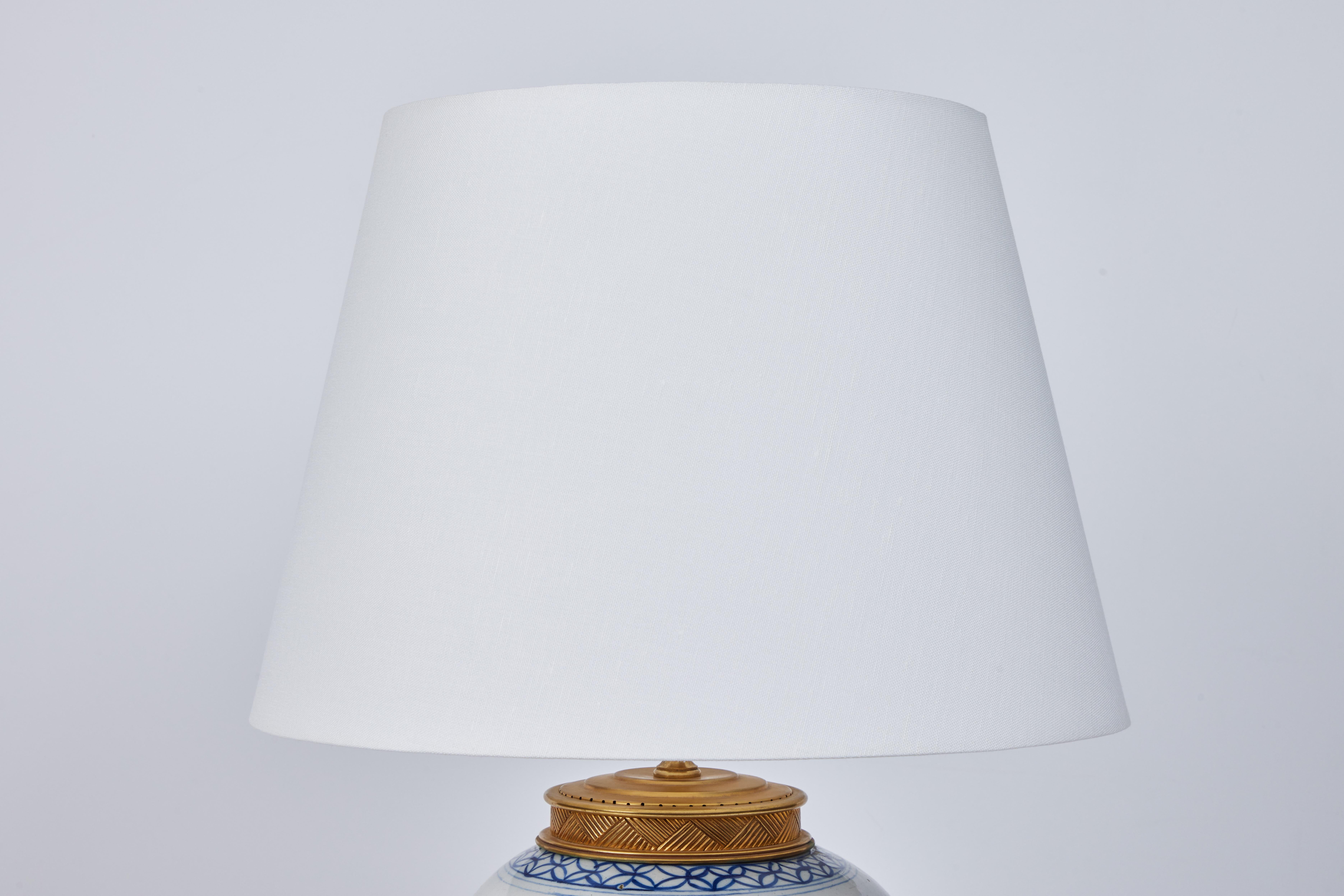 Dutch Colonial Pair of Delft Vases as Lamps