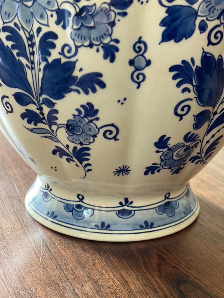 Mid-20th Century Pair of Delft Zenith Gouda Ginger Jars / Vases, The Netherlands For Sale