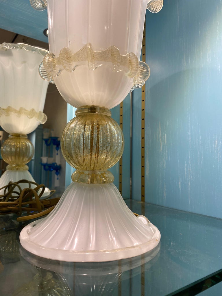 Pair of Delicious Murano Glass Table Lights For Sale at 1stDibs
