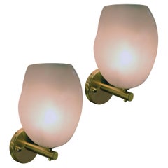 Pair of Delightful Opalino Glass Sconces
