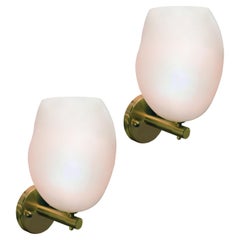 Paire d'appliques en verre Opalino