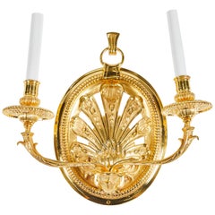 Pair of Delisle Gold-Plated Sconces