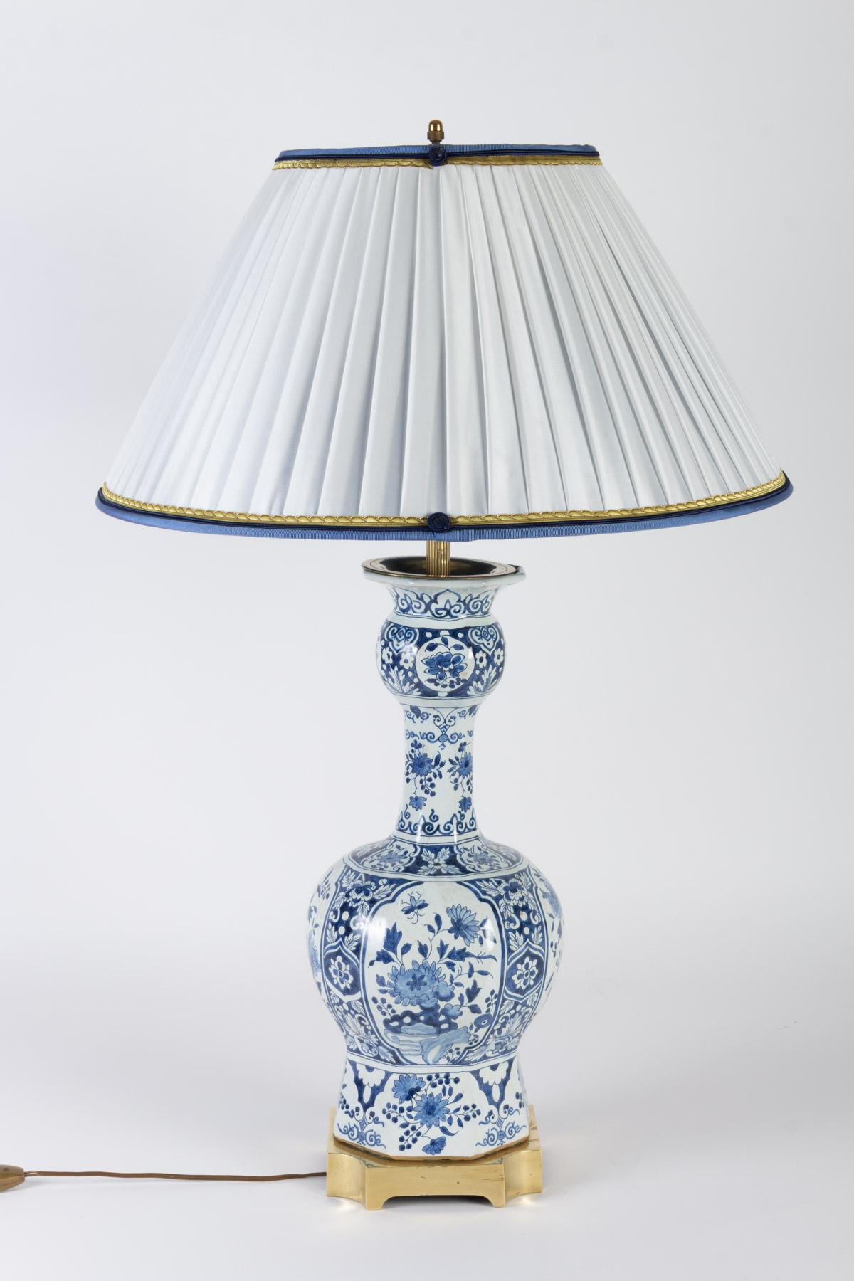 Pair of Delph Faience Lamps, 19th Century 1