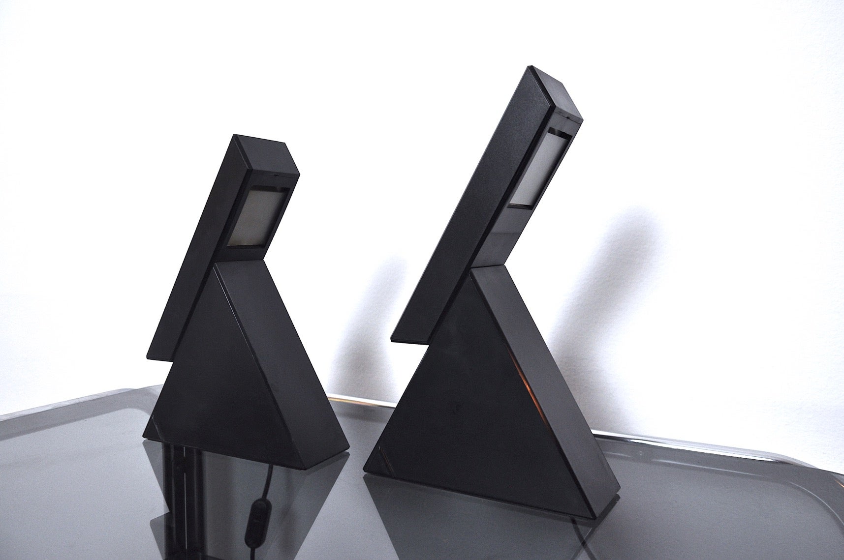 Hollywood Regency Pair of Delta Lamps by Mario Bertorelle, 1970s For Sale