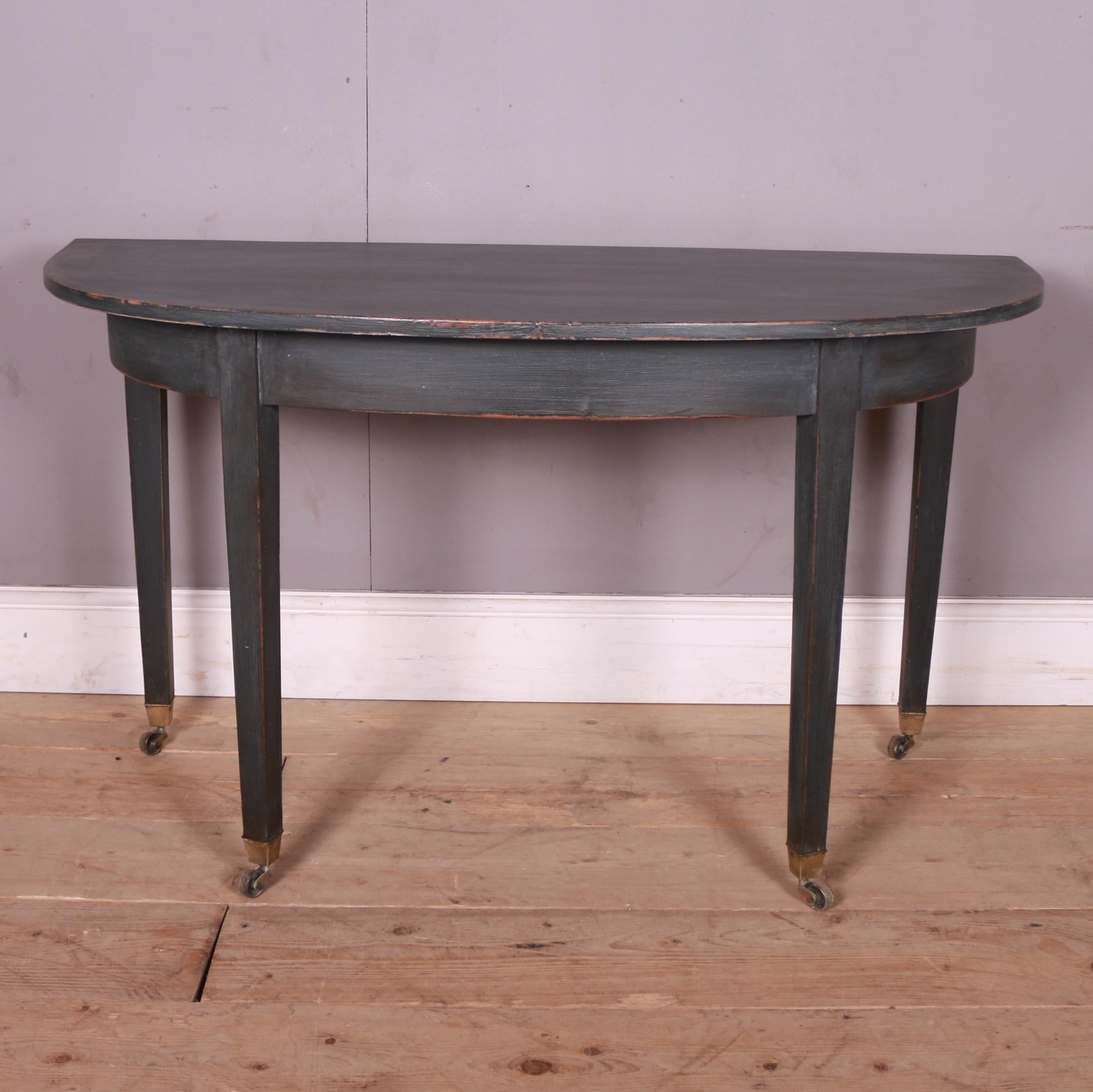 English Pair of Demi-Lune Console Tables