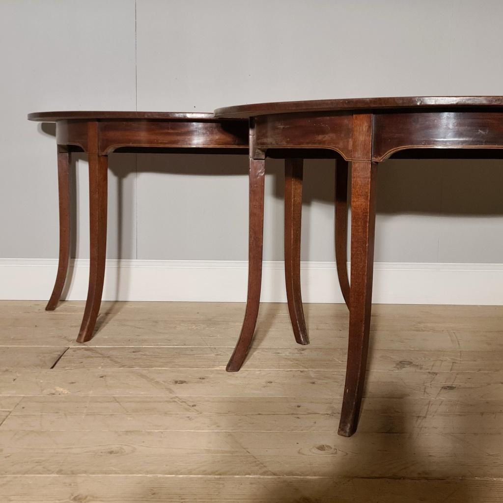 Pair of Demi-Lune Console Tables In Good Condition In Leamington Spa, Warwickshire