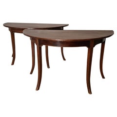 Pair of Demi-Lune Console Tables