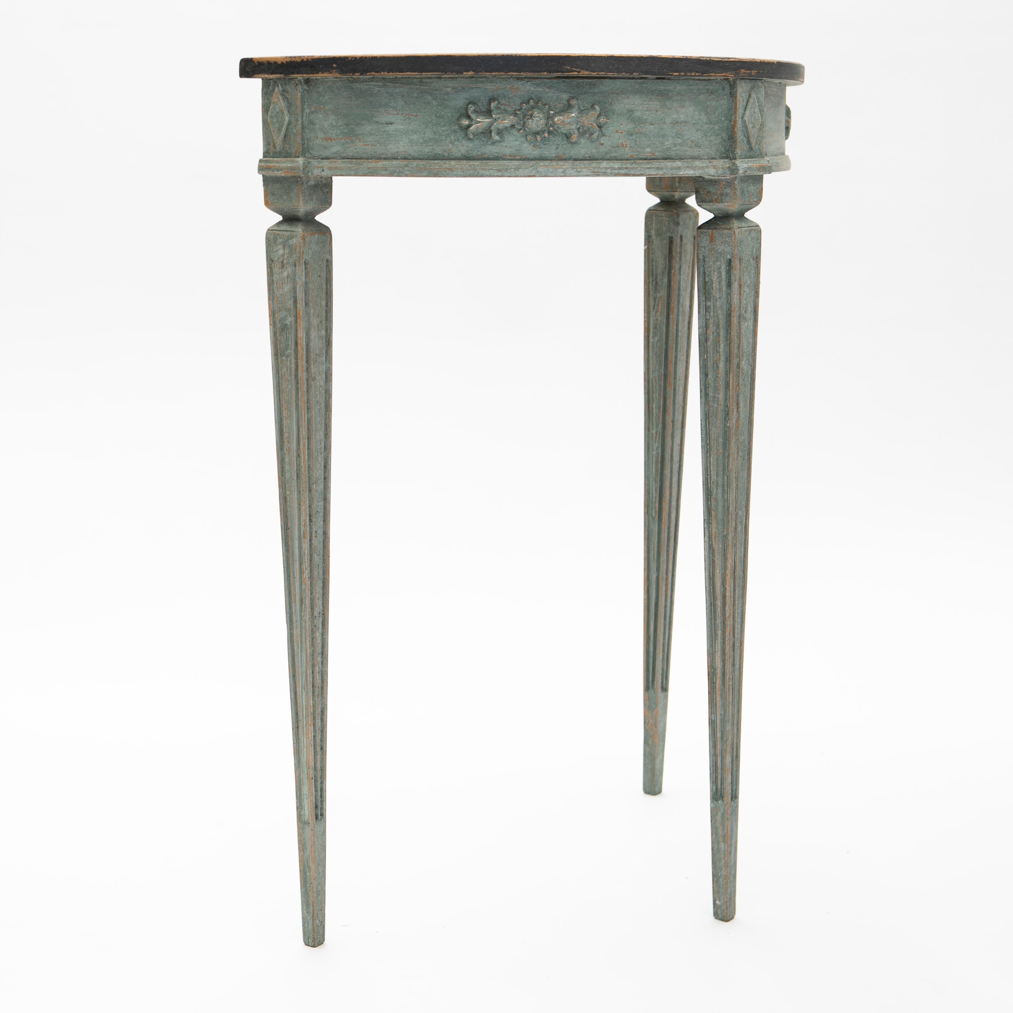 Swedish Pair of Demilune Console Tables, Gustavian Style