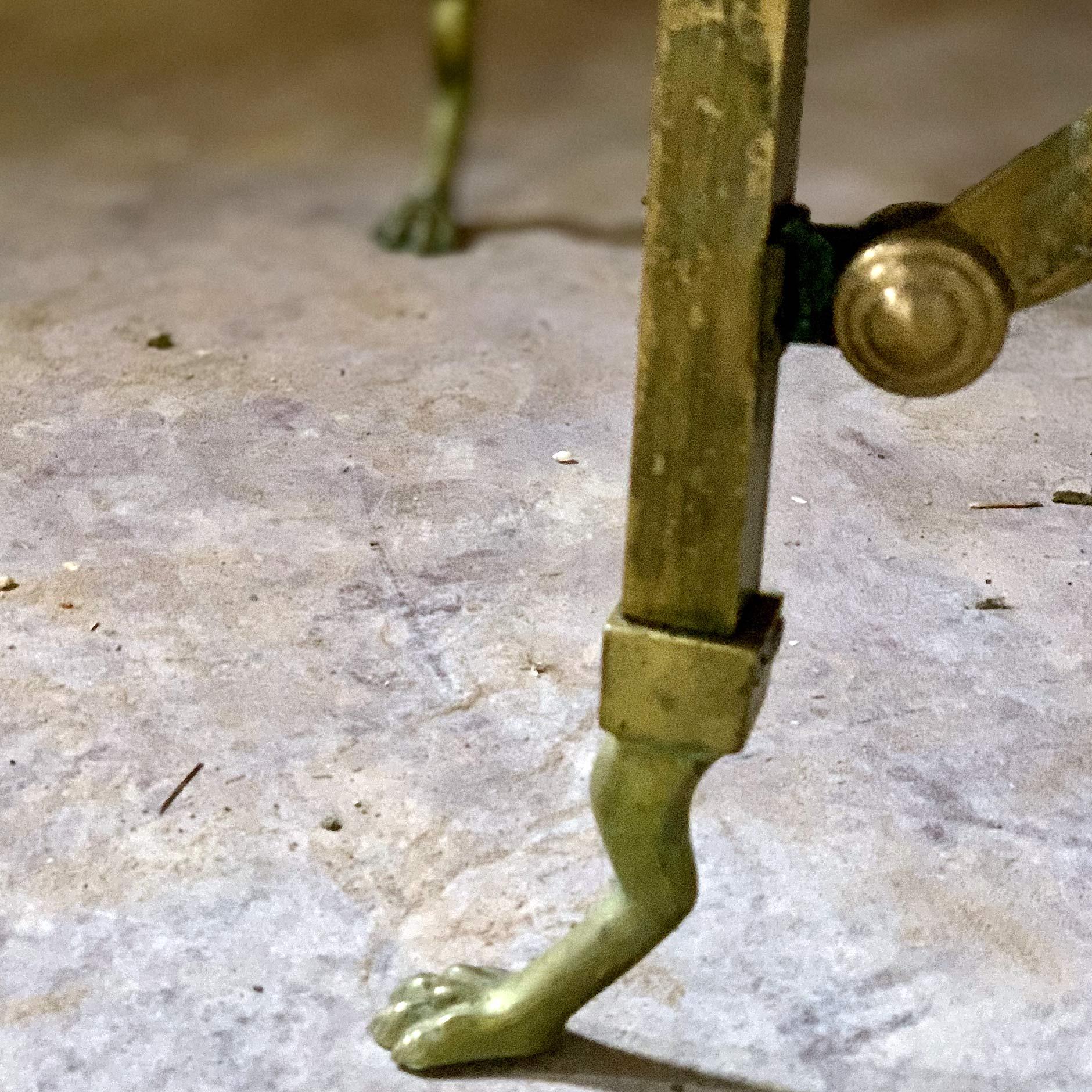 Pair of Demilune Maison Jansen Brass and Malachite Console Tables In Good Condition In Bagshot, GB