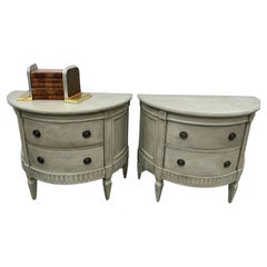 Pair of Demi-Lune Swedish Gustavian Style Chest of Drawers
