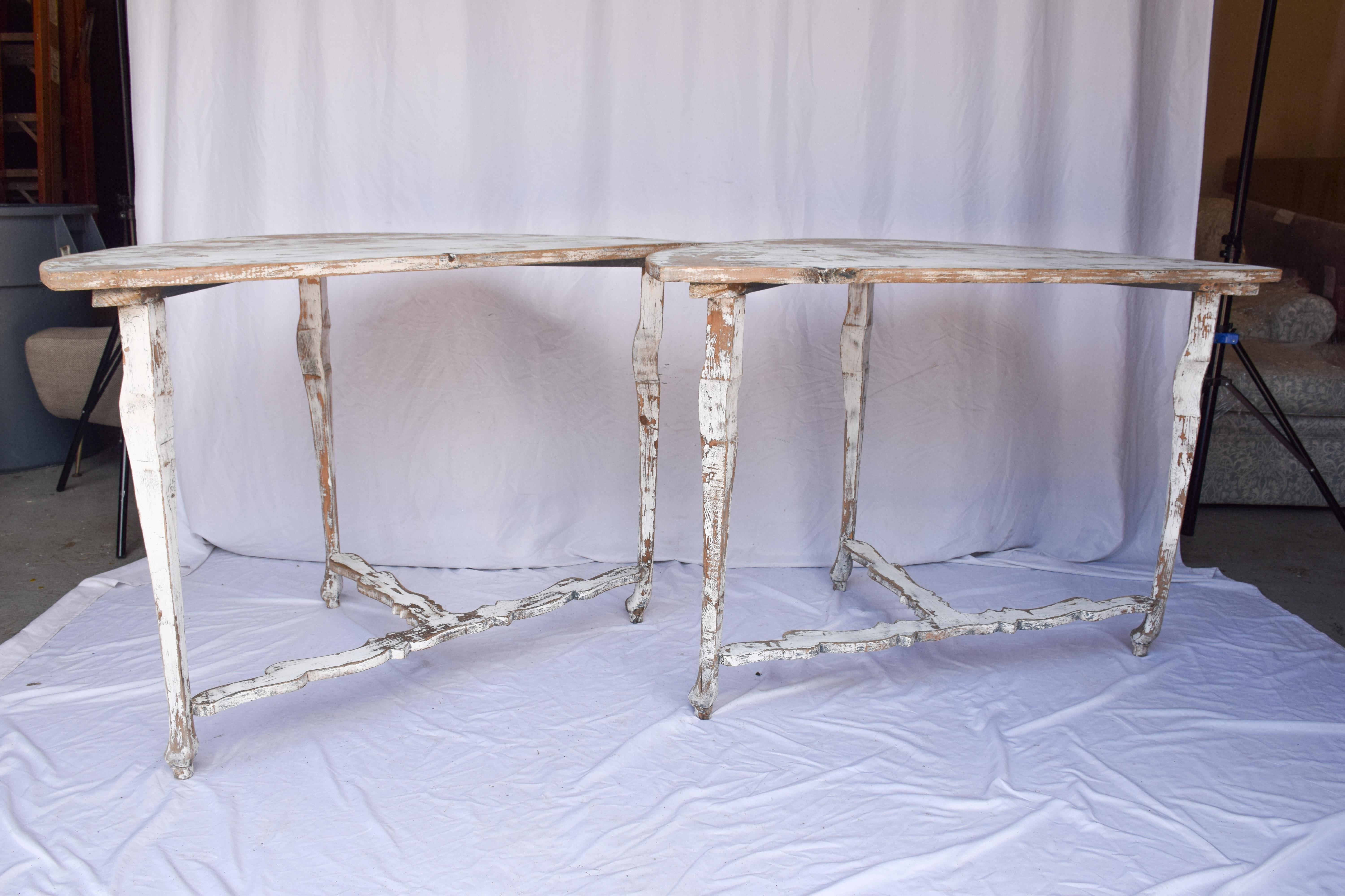 Pair of Demi Lune Tables For Sale 1