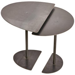 Pair of Demi-Lunes Side Tables Signed by Pia Chevalier