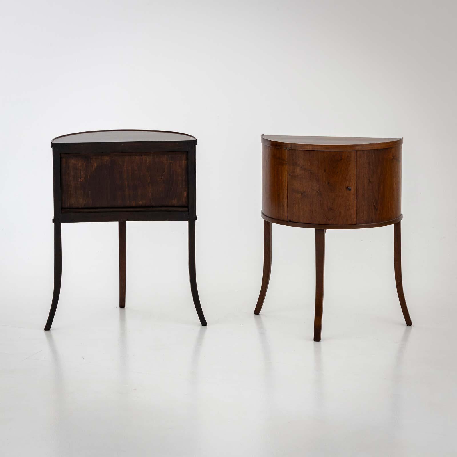 Modern Pair of Demilune Bedside Tables, Italy around 1940