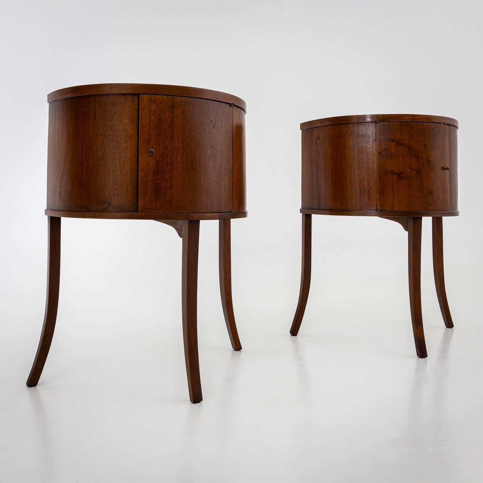 Italian Pair of Demilune Bedside Tables, Italy around 1940